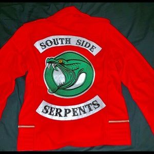 🐍 RIVERDALE RED LEATHER S. SIDE SERPENT JACKET🐍